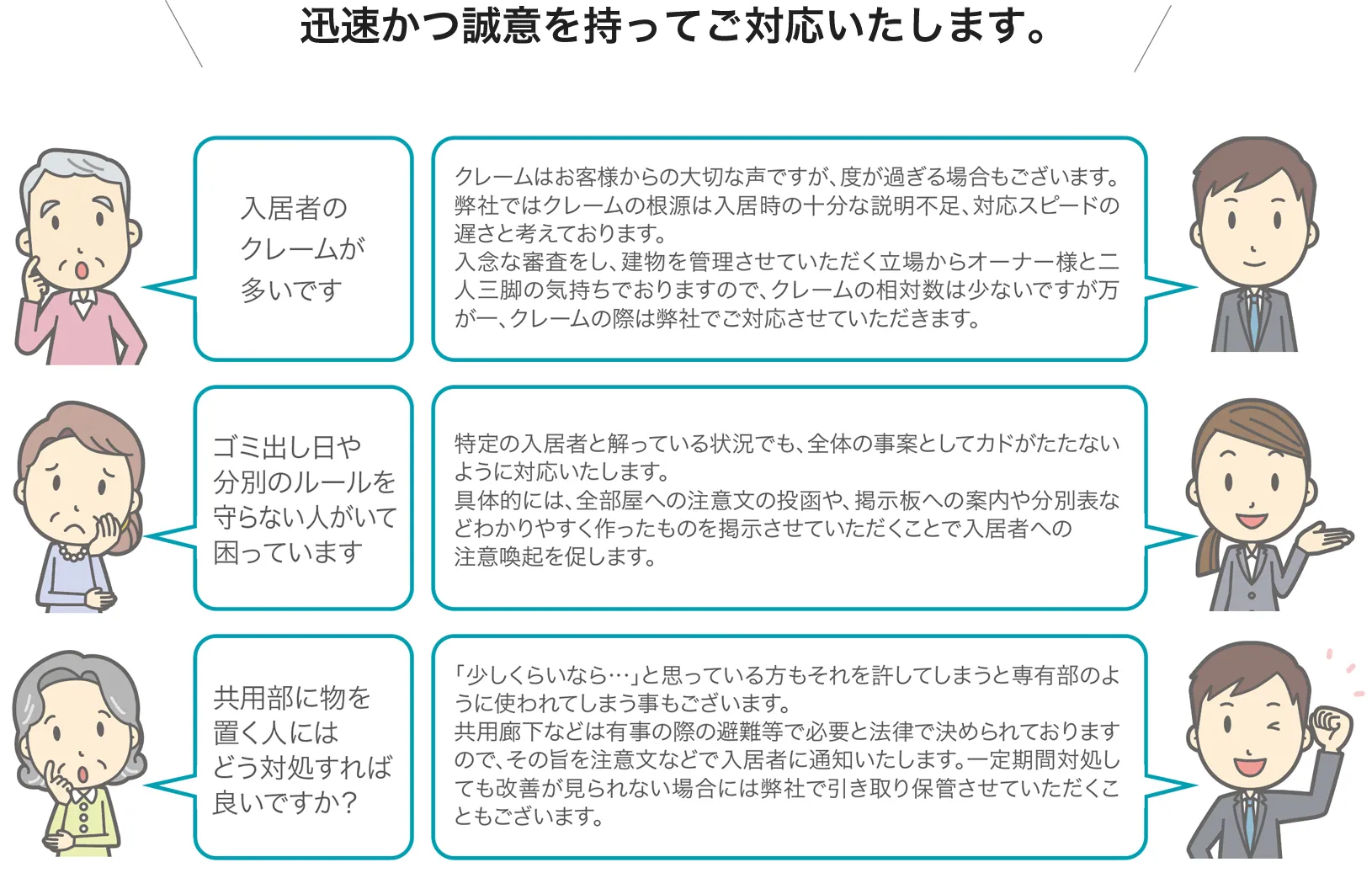 クレーム対応について